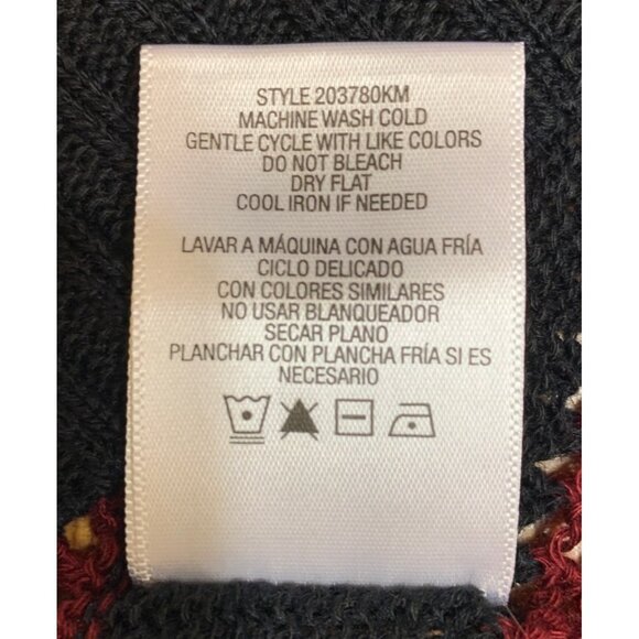 Bongo Womens XL Striped Cardigan Sweater Red & Navy Knit Open Front With Pockets - Picture 5 of 7